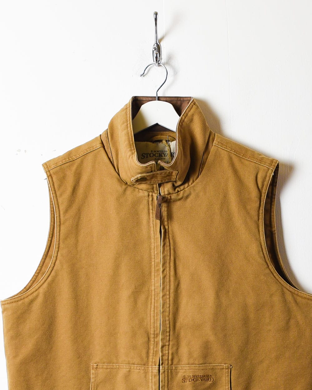 Brown Workwear Fleece Lined Sleeveless Jacket - X-Large