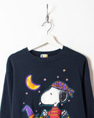 Black Peanuts Snoopy Trick Or Treat Sweatshirt - Small Women's