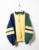 Yellow Colour Block 1/4 Zip Sweatshirt - Medium