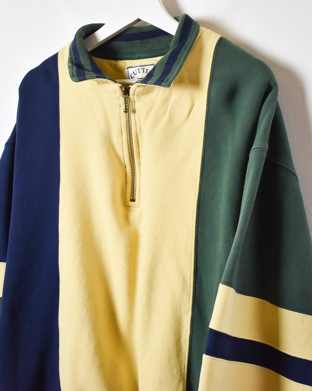 Yellow Colour Block 1/4 Zip Sweatshirt - Medium