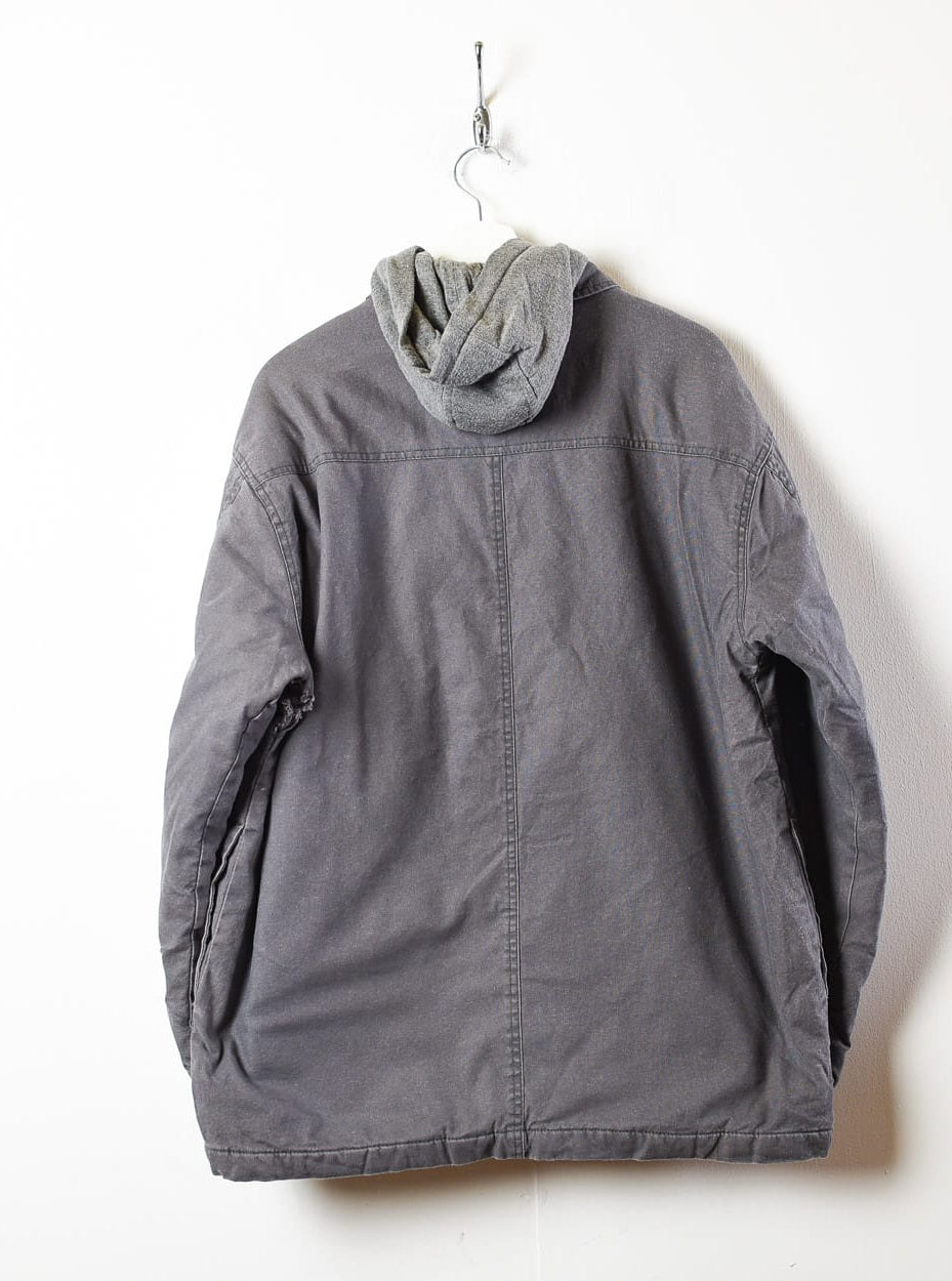 Grey Dickies Padded Hooded Overshirt Jacket - Large