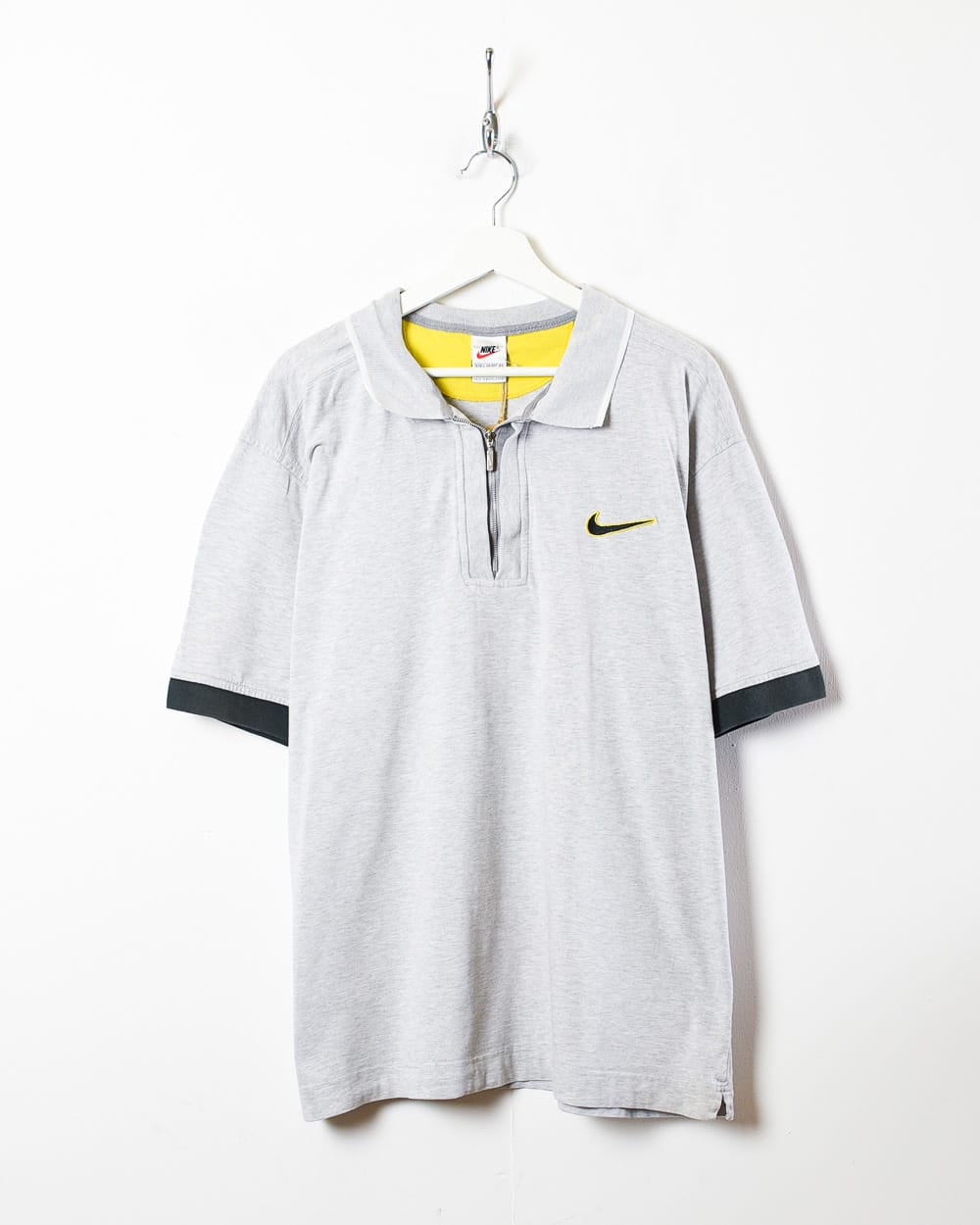 Stone Nike 1/4 Zip Polo Shirt - Large