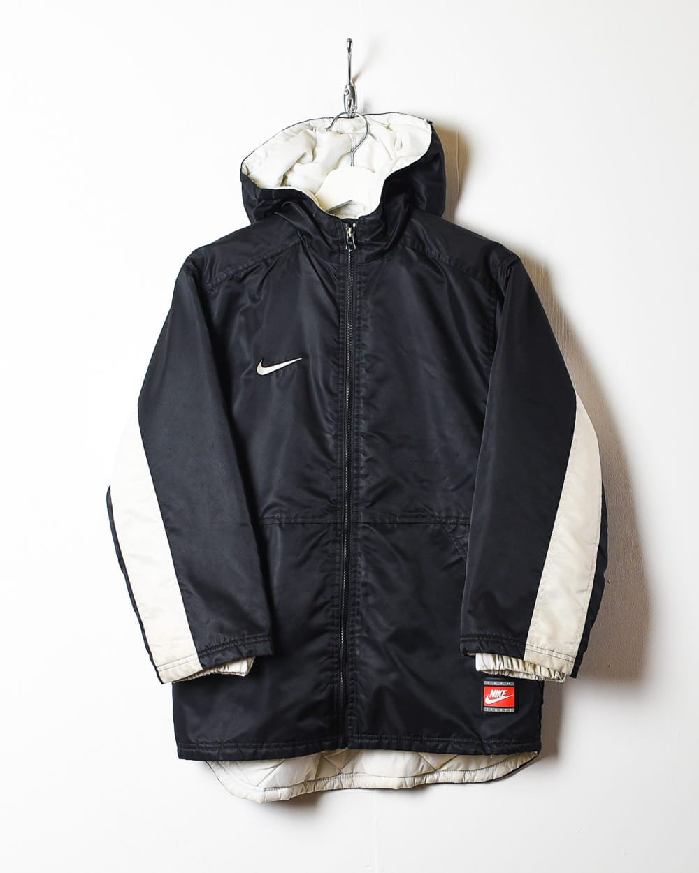 Black Nike Team Quilted Hooded Coat - Medium Women's