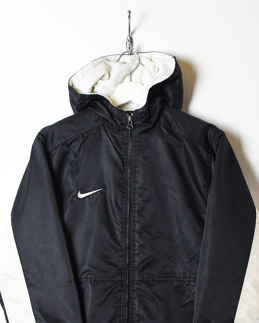 Black Nike Team Quilted Hooded Coat - Medium Women's