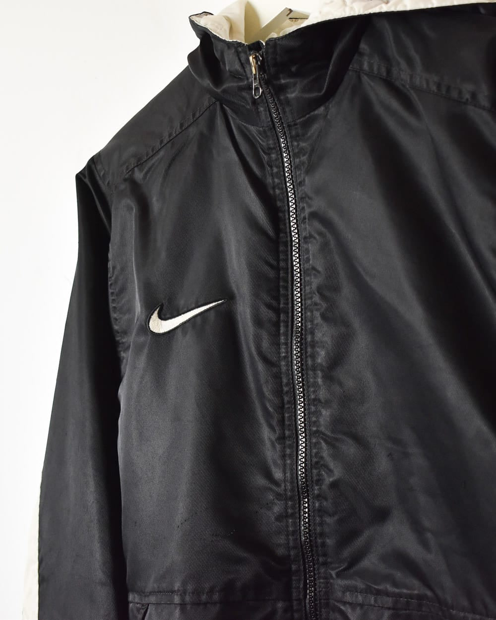 Black Nike Team Quilted Hooded Coat - Medium Women's