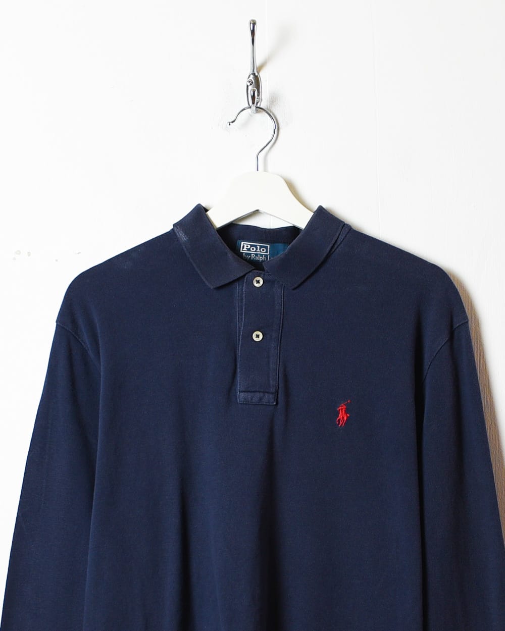 Navy Polo Ralph Lauren Long Sleeved Polo Shirt - Medium