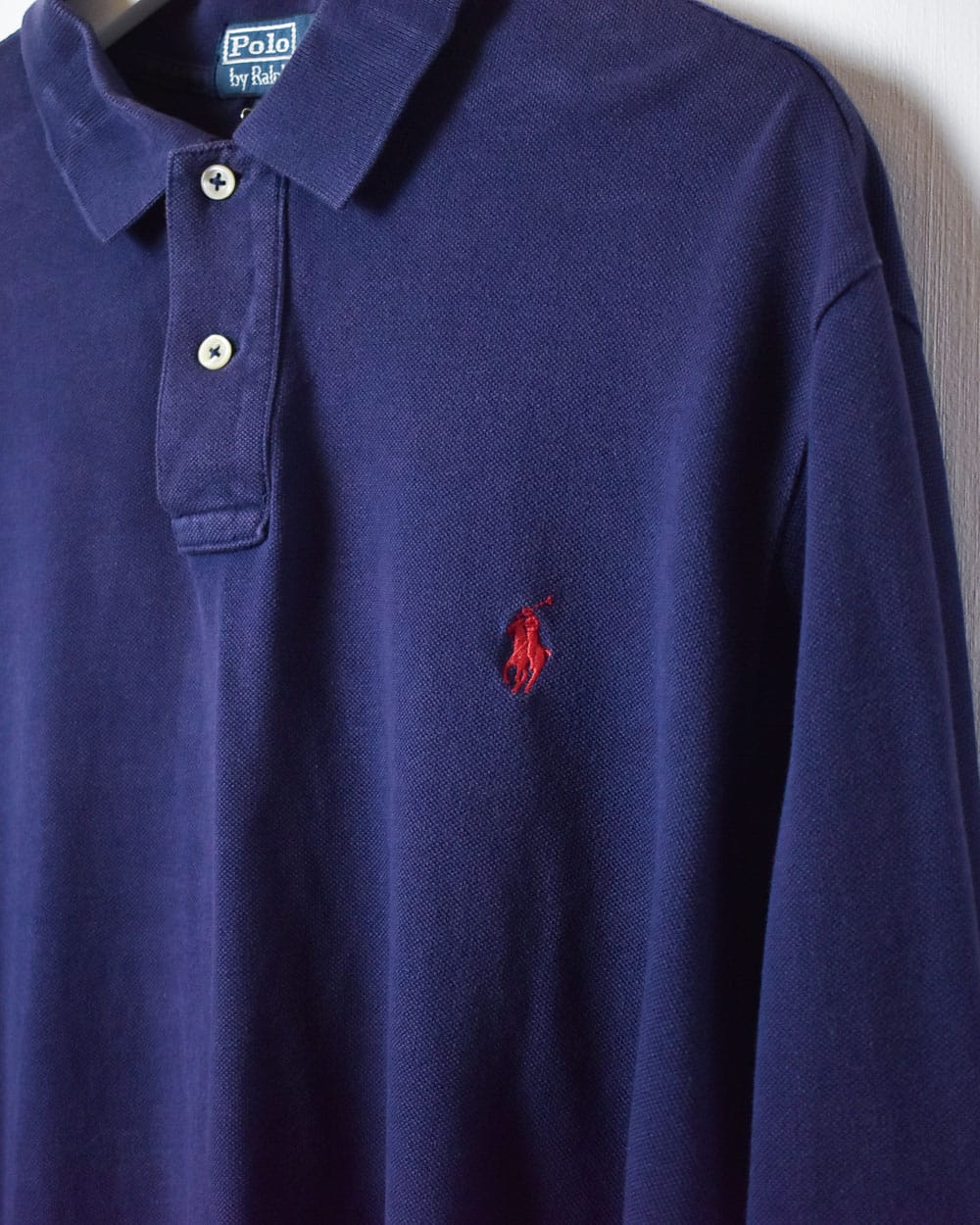 Navy Polo Ralph Lauren Long Sleeved Polo Shirt - X-Large