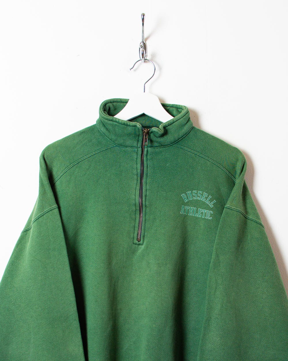 Green Russell Athletic 1/4 Zip Sweatshirt - Small