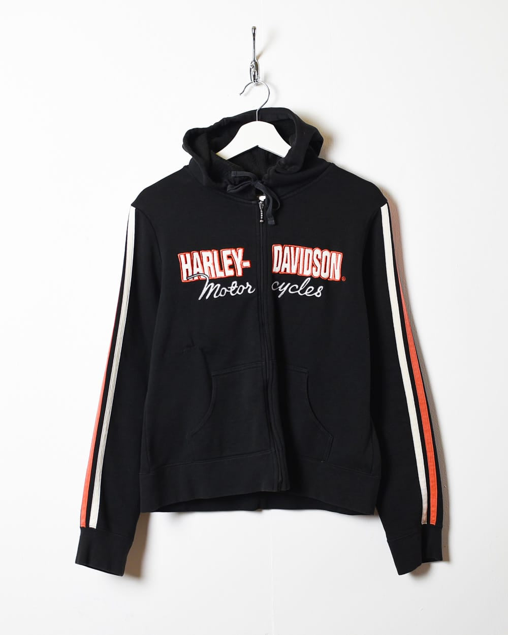 Black Harley Davidson Zip-Through Hoodie - Medium Women's