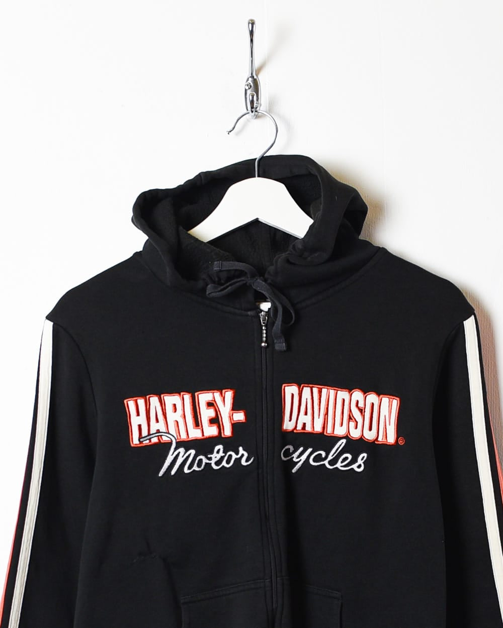 Black Harley Davidson Zip-Through Hoodie - Medium Women's