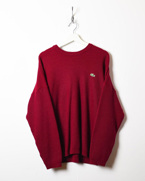 Red Lacoste Knitted Sweatshirt - Medium
