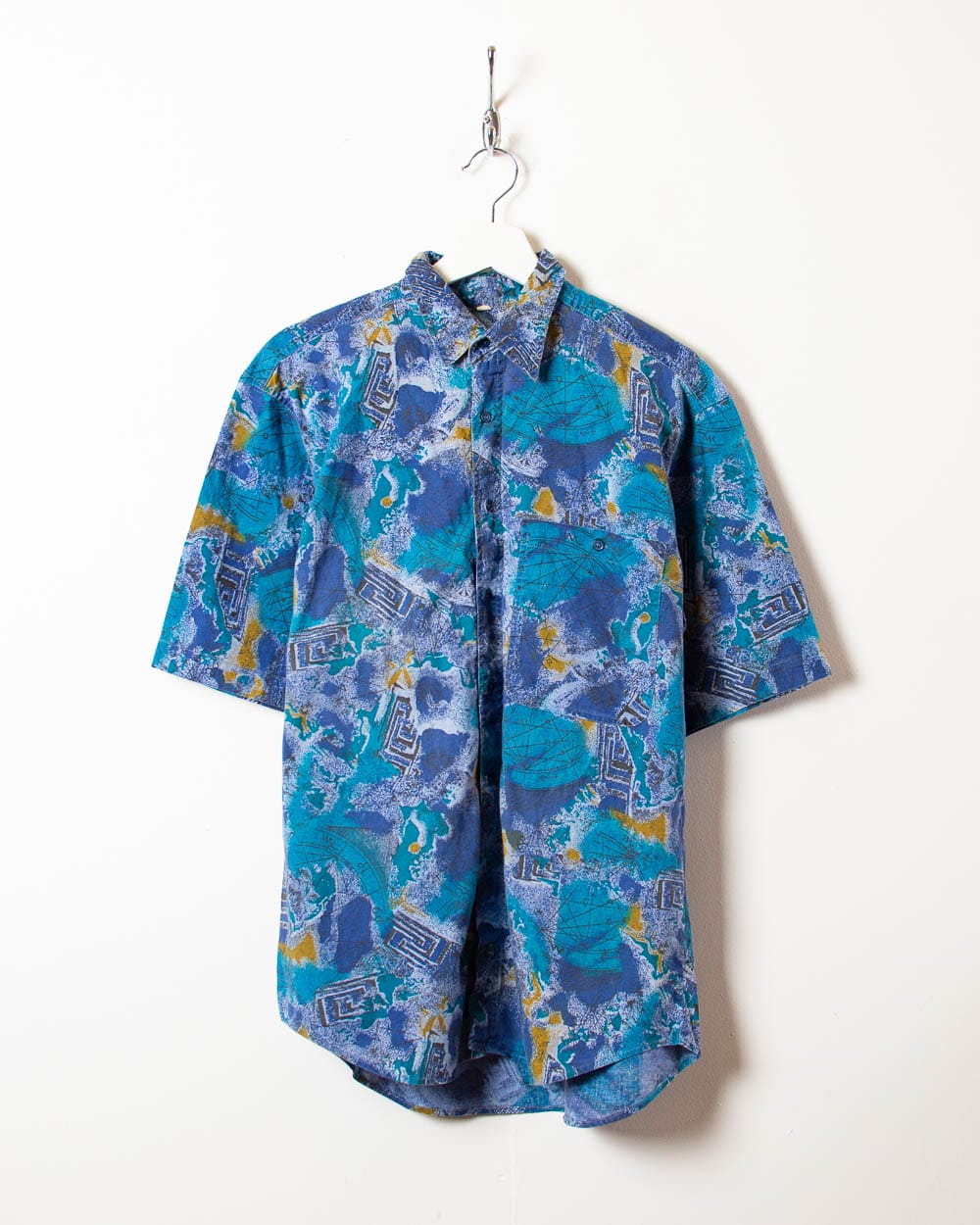 Blue All-Over Print Festival Shirt - Medium