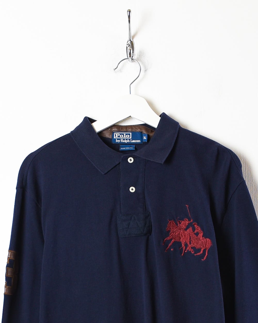Navy Polo Ralph Lauren Long Sleeved Polo Shirt - Large