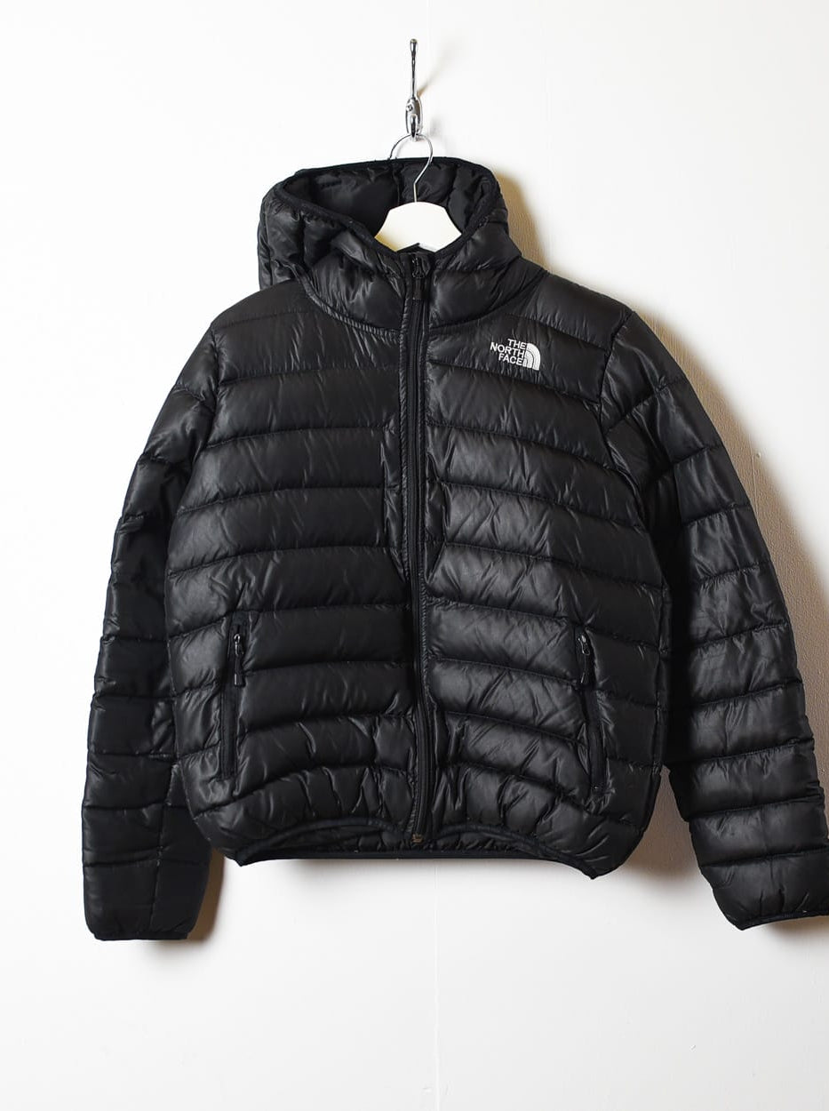 Black The North Face High Neck Hooded 800 Puffer Jacket - Small