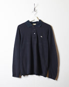 Black Burberry Long Sleeved Polo Shirt - Small