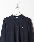 Black Burberry Long Sleeved Polo Shirt - Small