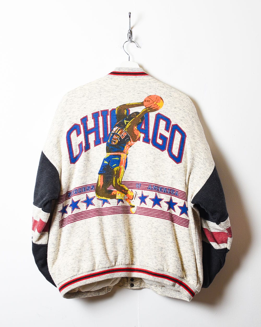Stone Chicago Quilted Padded Varsity Jacket - Large