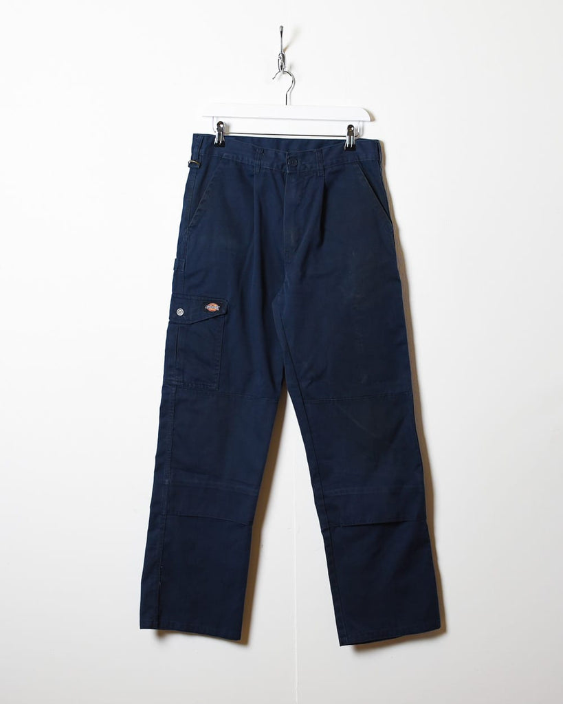 Vintage 00s Navy Dickies Double Knee Cargo Trousers - W32 L31