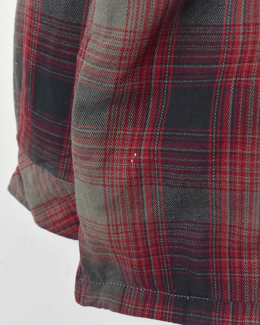 Red Dickies Hooded Flannel Overshirt Jacket - Medium