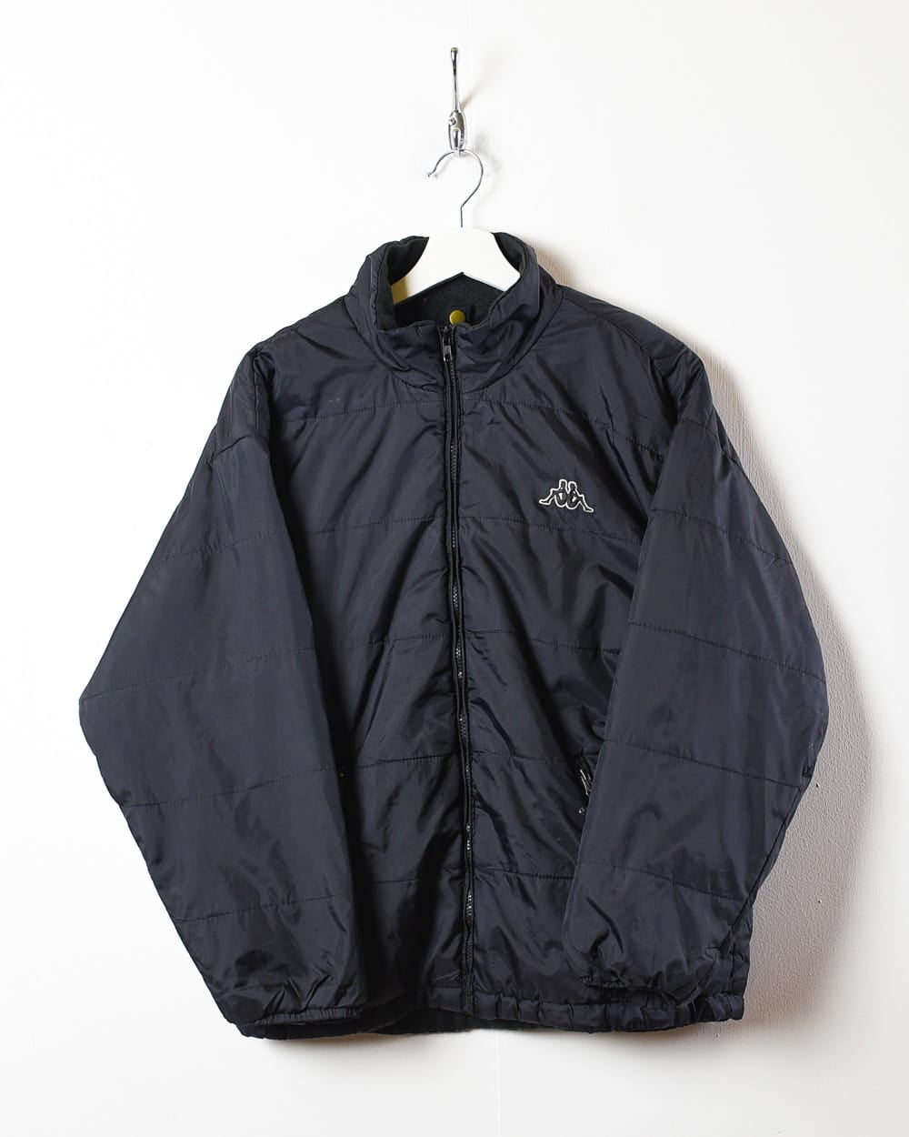Black Kappa Fleece Lined Puffer Jacket - Small