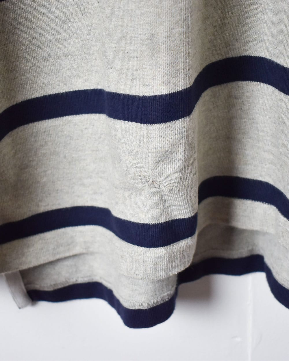 Stone Polo Ralph Lauren Striped Rugby Shirt - Medium