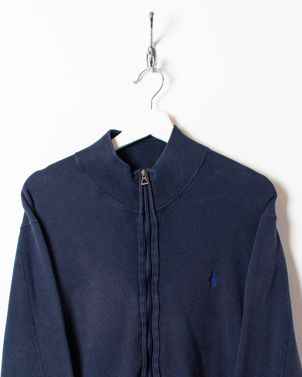 Navy Polo Ralph Lauren Zip-Through Sweatshirt - Large