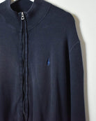 Navy Polo Ralph Lauren Zip-Through Sweatshirt - Large