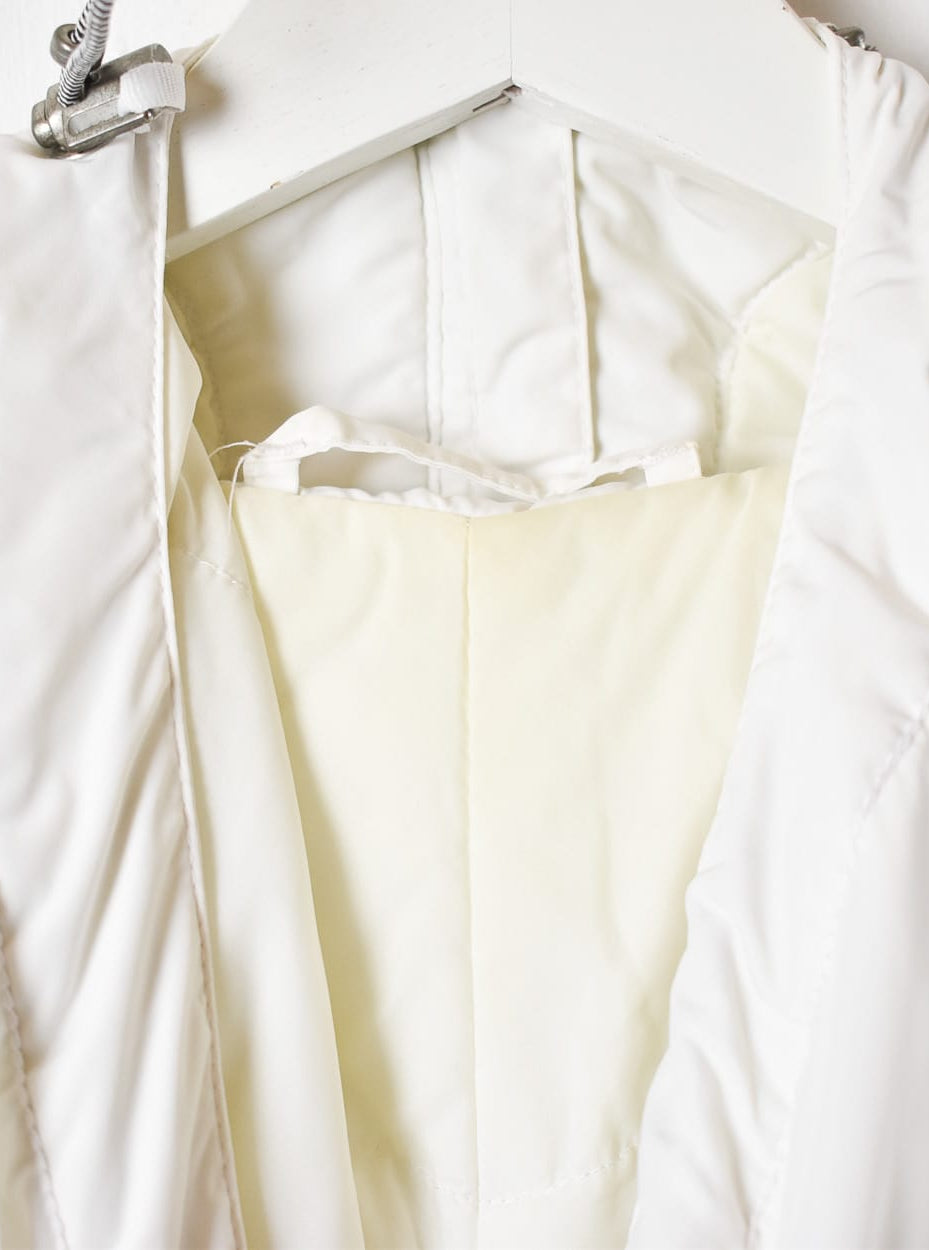 White Napapijri Hooded 1/4 Zip Windbreaker Jacket - Large Women's