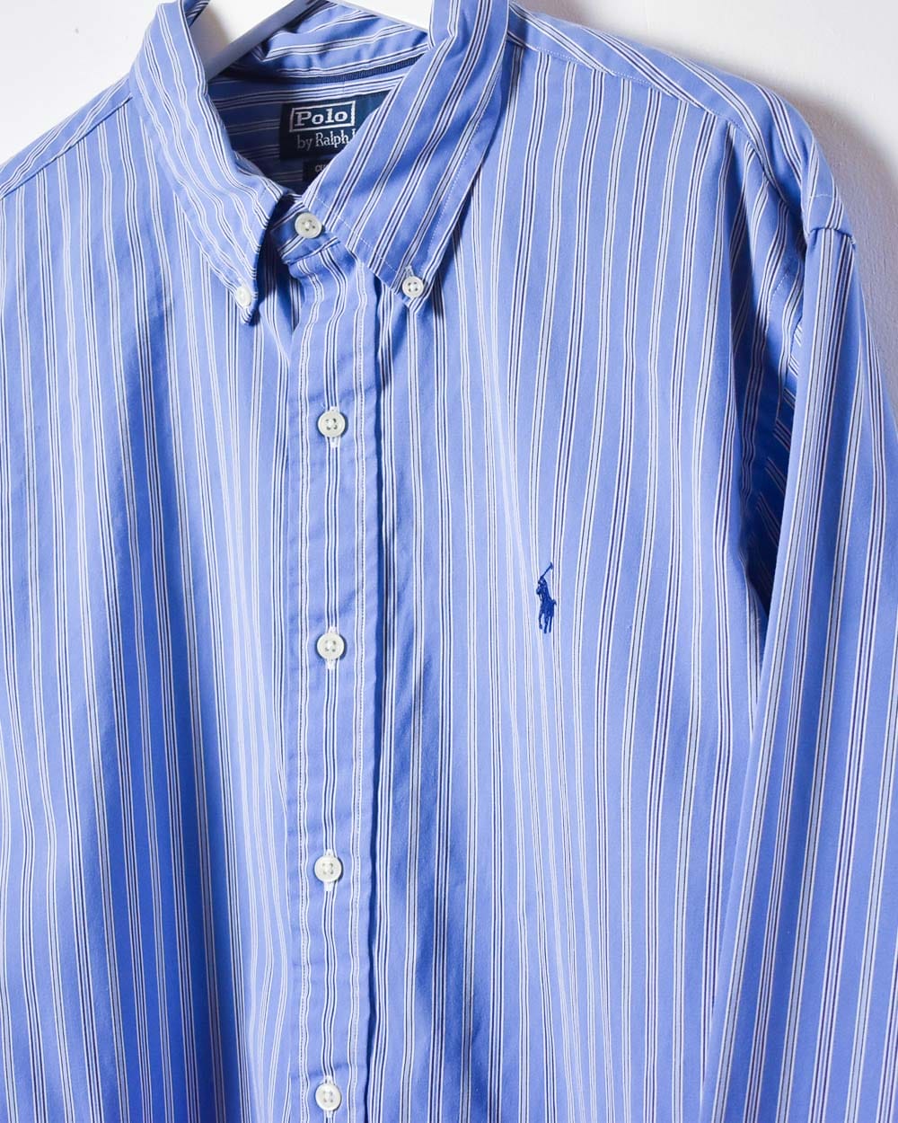 Blue Polo Ralph Lauren Striped Shirt - X-Large
