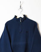 Navy Champion 1/4 Zip Sweatshirt - Large Women's