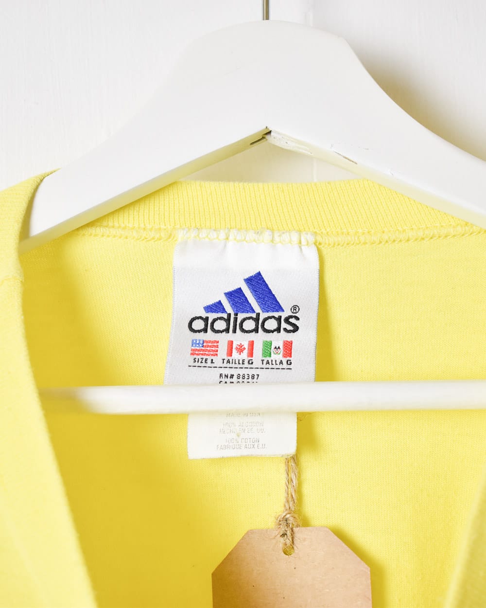 Yellow Adidas Long Sleeved T-Shirt - Large