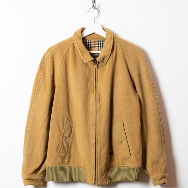 Vintage 90s Neutral Burberry Fleece Harrington Jacket - Medium