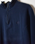 Navy Champion 1/4 Zip Sweatshirt - Large Women's