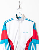 White Adidas Tracksuit Top - X-Small