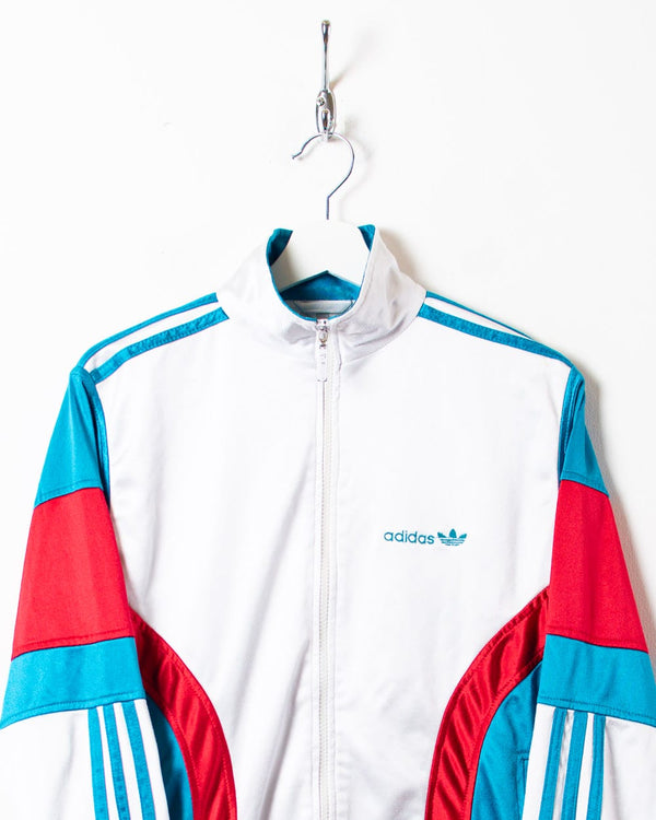 White Adidas Tracksuit Top - X-Small