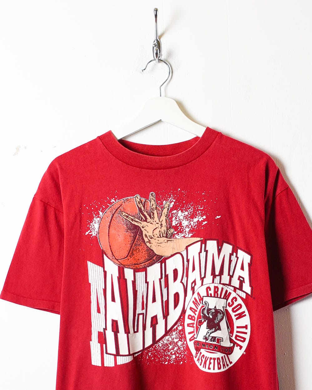 Red Alabama Crimson Tide Basketball Single Stitch T-Shirt - X-Large