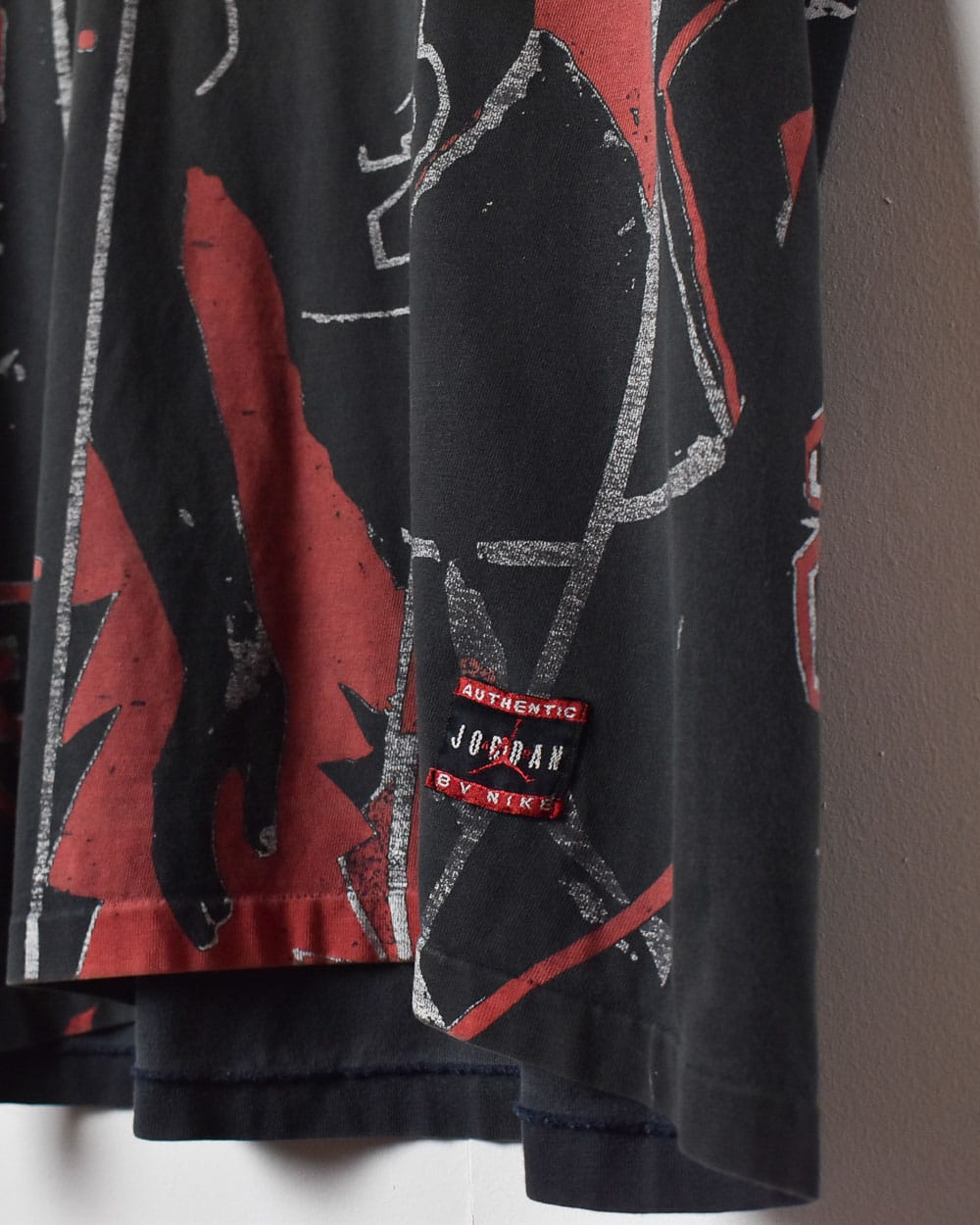 Black Nike Air Jordan All-Over Print Single Stitch T-Shirt - Medium
