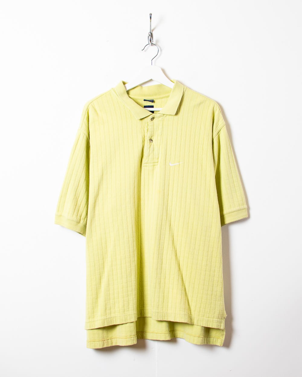 Yellow Nike Textured Polo Shirt - Large