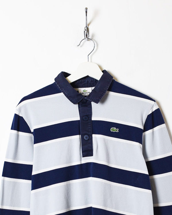 BabyBlue Lacoste Striped Rugby Shirt - Small