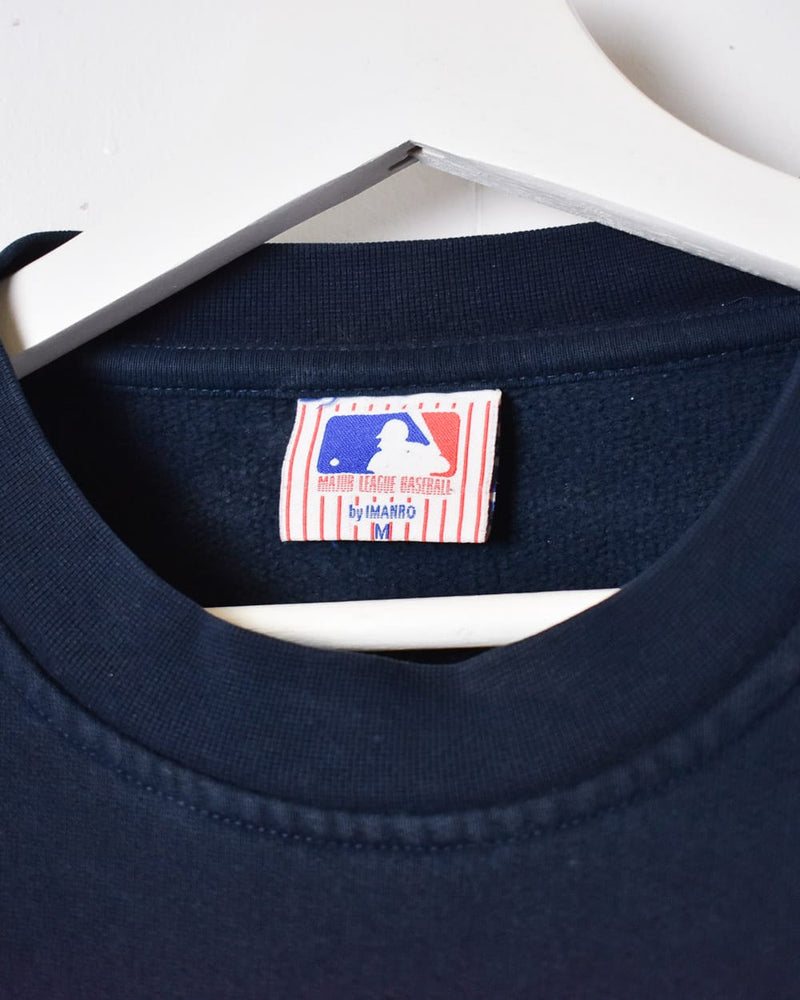 Vintage 00s Polyester Navy Yankees Major League Baseball New York Hoodie -  X-Large– Domno Vintage