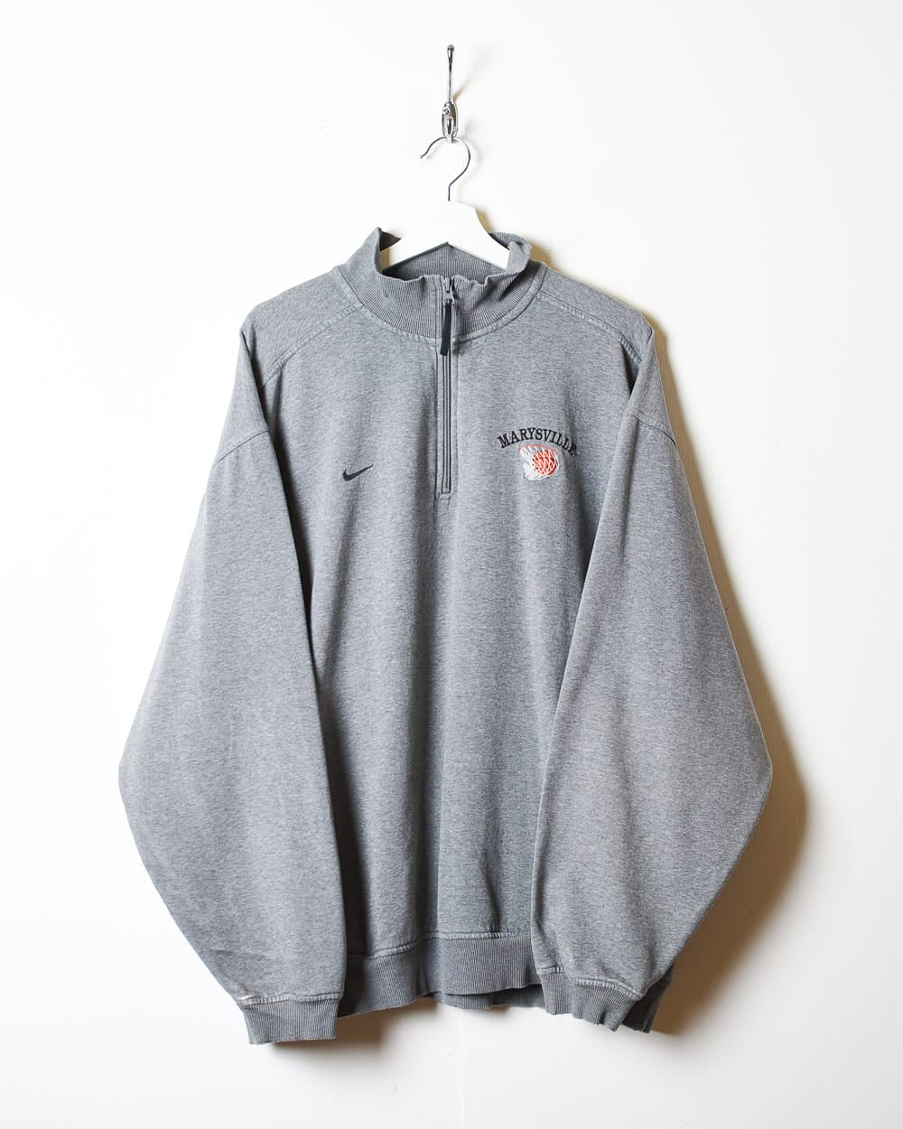 Vintage 90s Stone Nike Team Marysville Zip Sweatshirt - Cotton– Domno