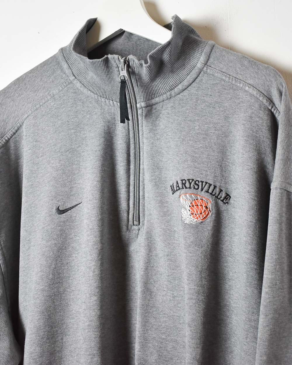 Stone Nike Team Marysville Basketball 1/4 Zip Sweatshirt - XX-Large