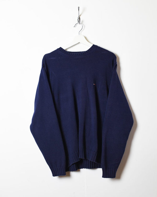 Navy Tommy Hilfiger Knitted Sweatshirt - Medium