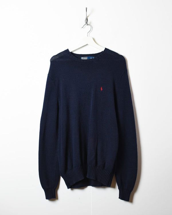 Navy Polo Ralph Lauren Knitted Sweatshirt - Large