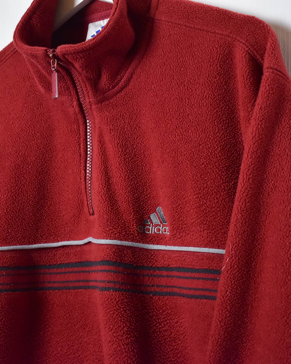 Red Adidas 1/4 Zip Fleece - Medium