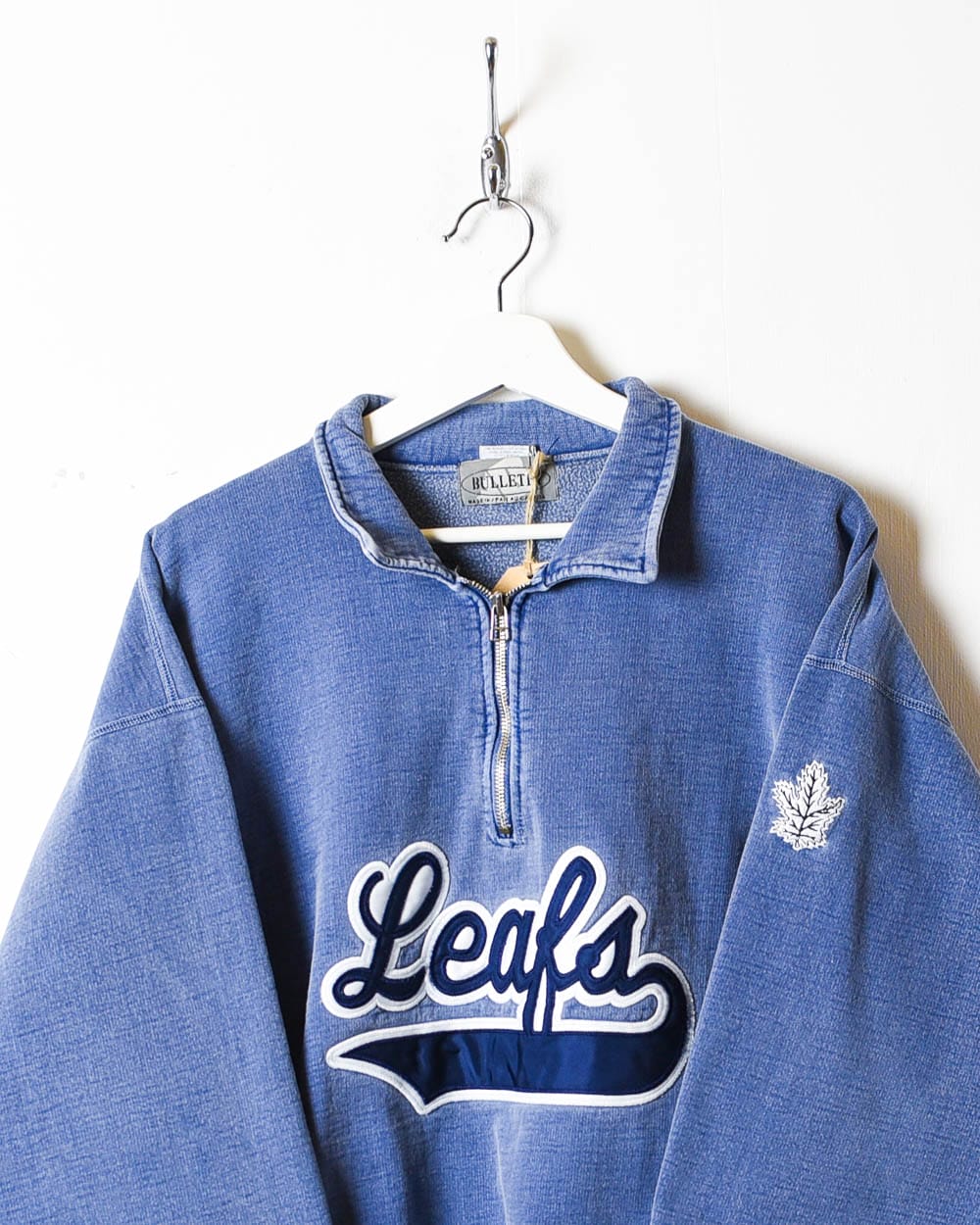 Blue Leafs Collared 1/4 Zip Sweatshirt - X-Large