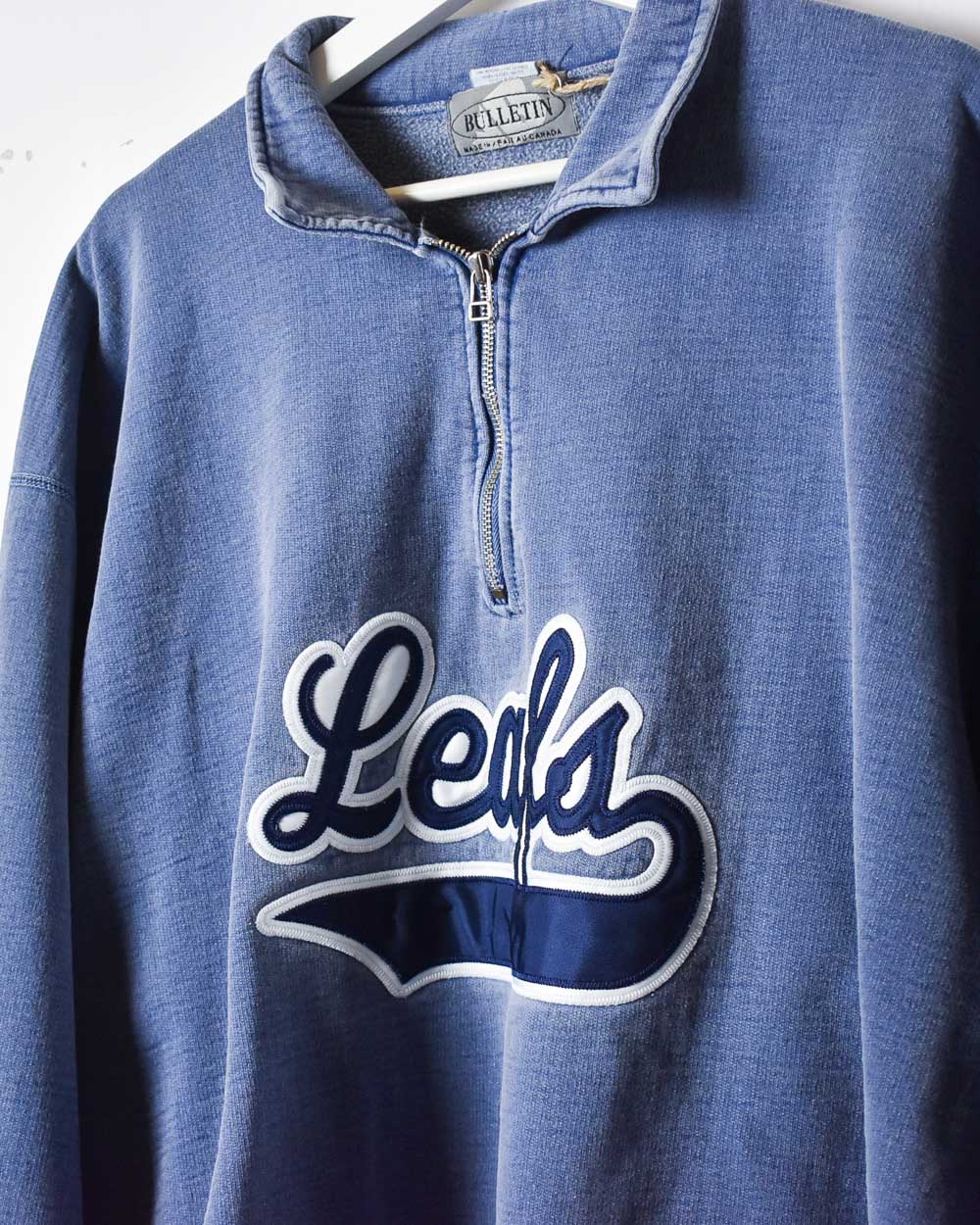 Blue Leafs Collared 1/4 Zip Sweatshirt - X-Large