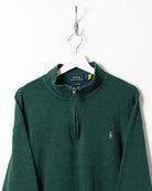 Green Polo Ralph Lauren 1/4 Zip Sweatshirt - XX-Large