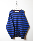 Navy Polo Ralph Lauren Striped Sweatshirt - X-Large