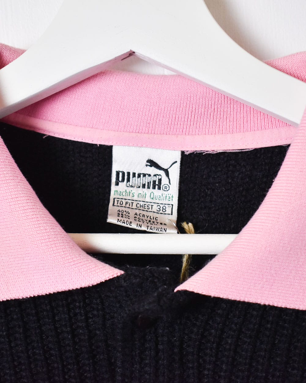 Pink Puma Collared Sweatshirt - Medium Women's